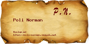 Poli Norman névjegykártya